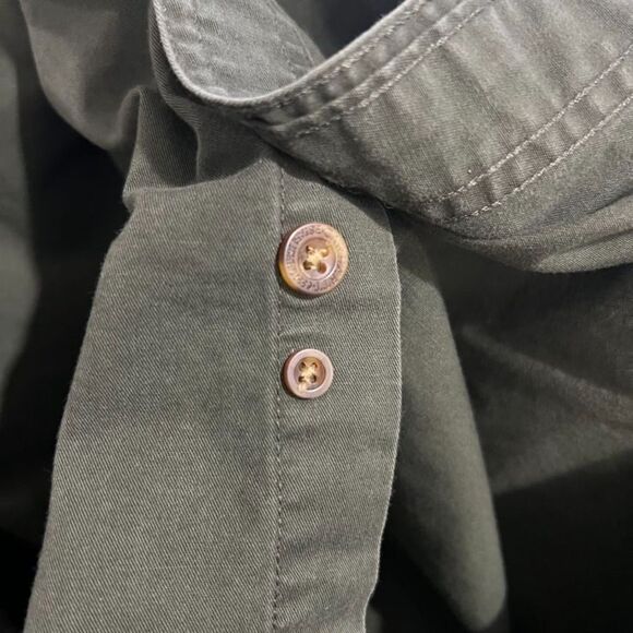 Carhartt Men's 100% Cotton Long Sleeve Dark Green Work Shirt Size Large - Picture 7 of 7